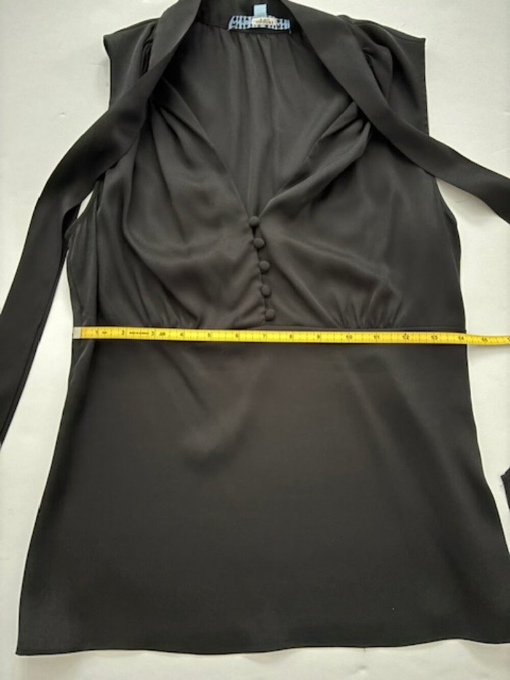 Antonio Melani Black Tie Neck Blouse - Picture 9 of 10